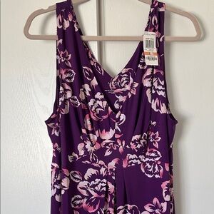 Alfani new with tag Purple Floral Sleeveless Dress beach or lounge wear.